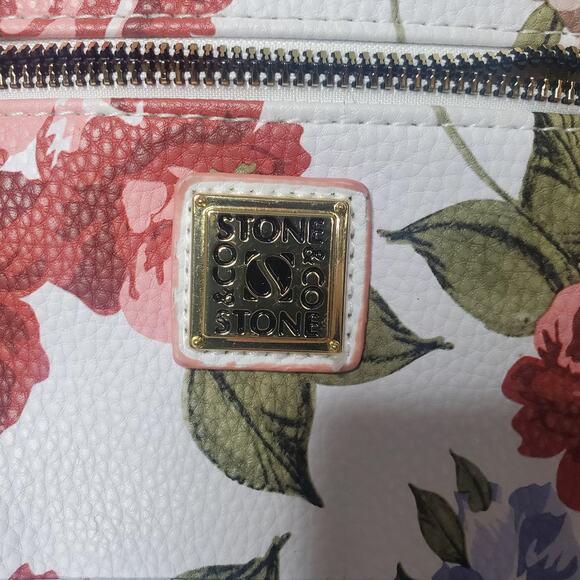 Floral pattern white stone mountain cross body purse bag spring light cute - Picture 4 of 11